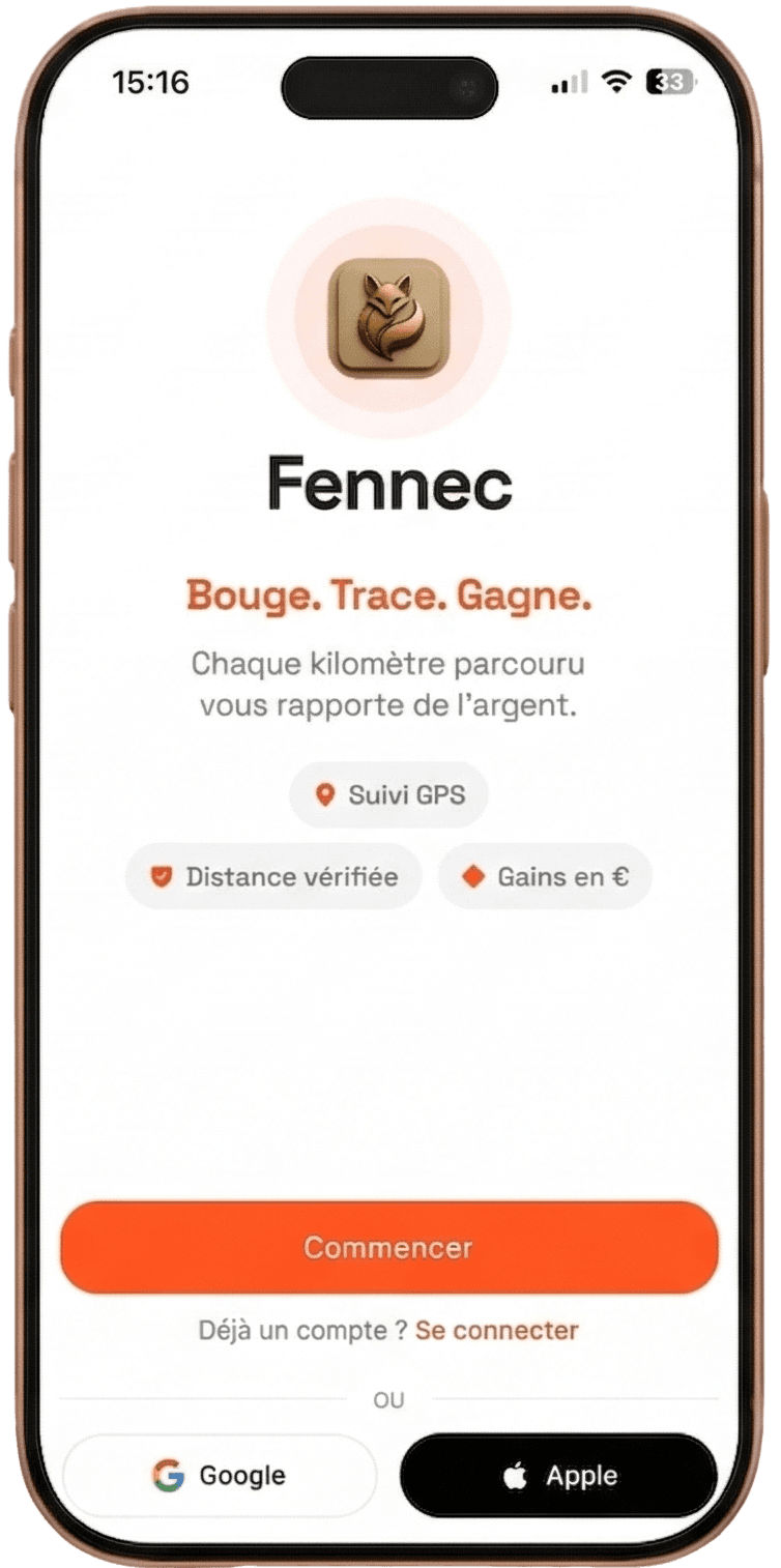 Fennec - Écran de bienvenue